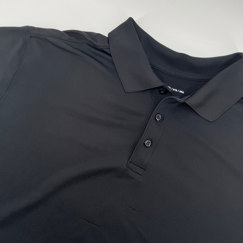 Under Armour Polo Shirt Men 2XL Gorpcore Performance Loose Black S/S Golf